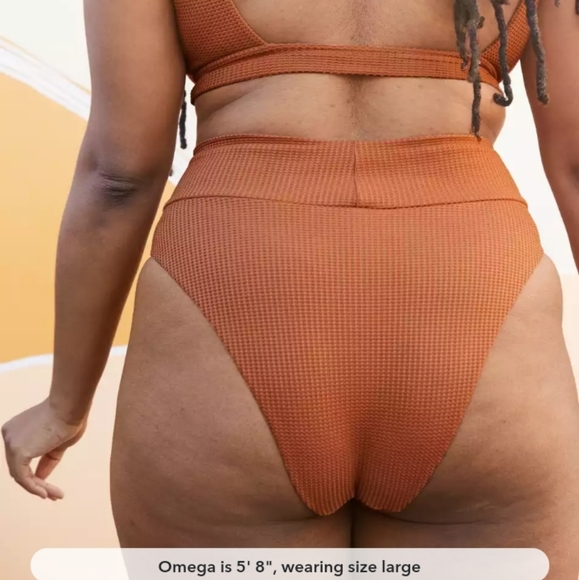Sold 🆕️ NWT Aerie Waffle High Cut Cheeky Bikini Bottom - Picture 2 of 8